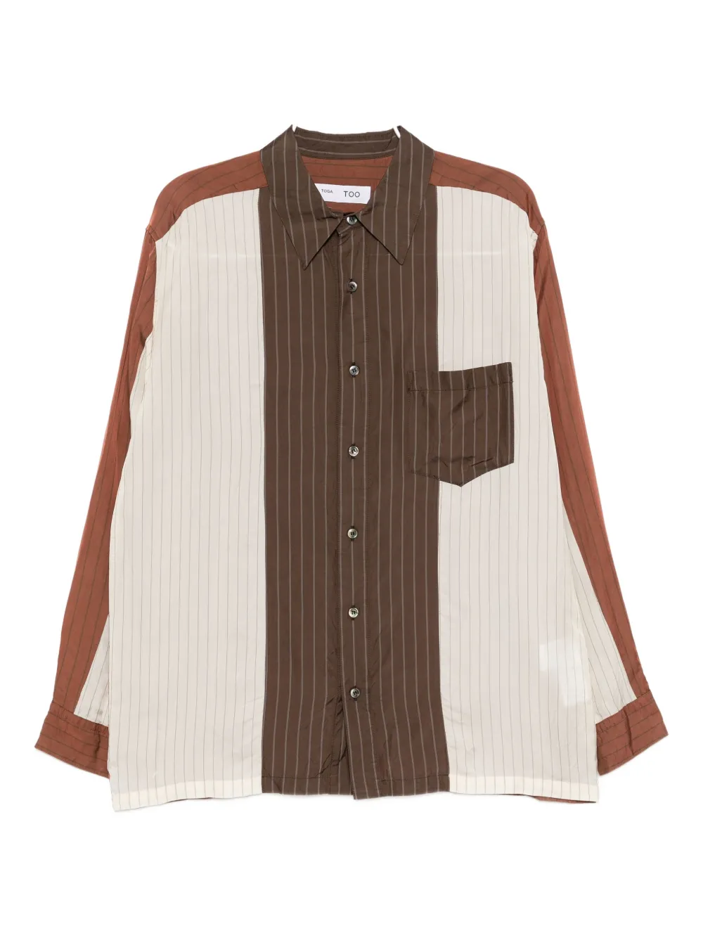 Toga Striped Shirt In Brown