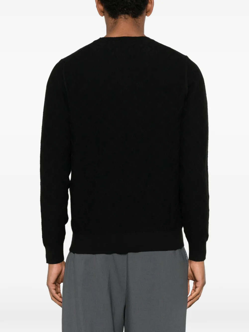 Diktat Diamond-pattern Sweater In Black