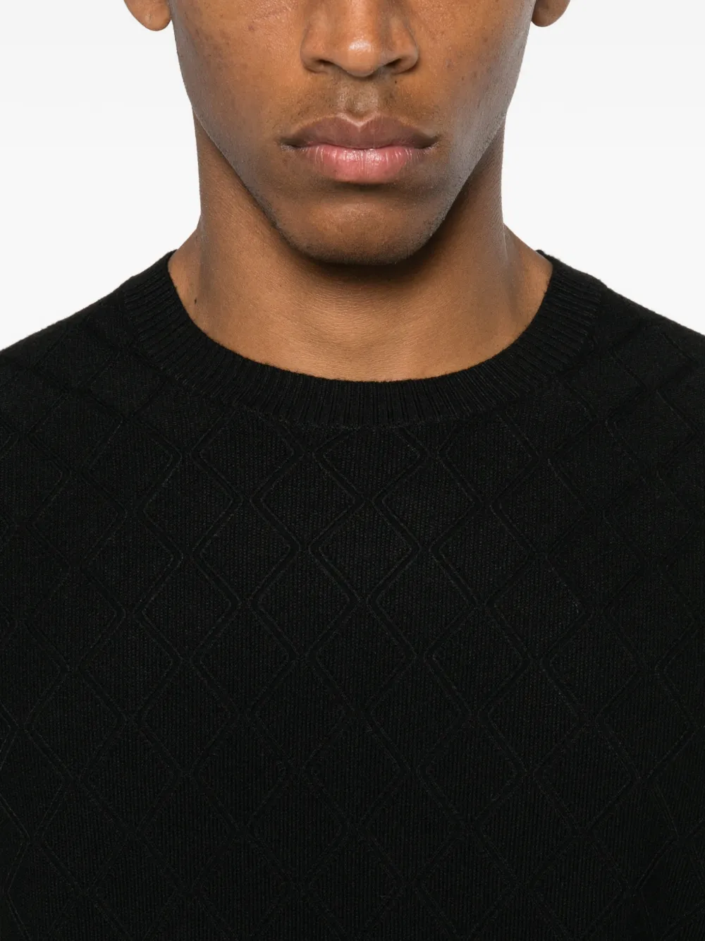 Diktat Diamond-pattern Sweater In Black