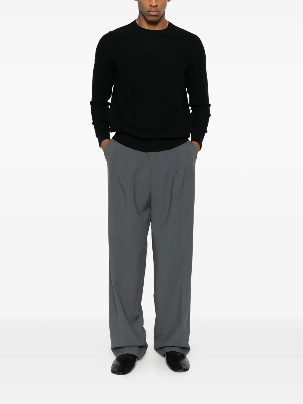 DIKTAT diamond-pattern sweater - Zwart