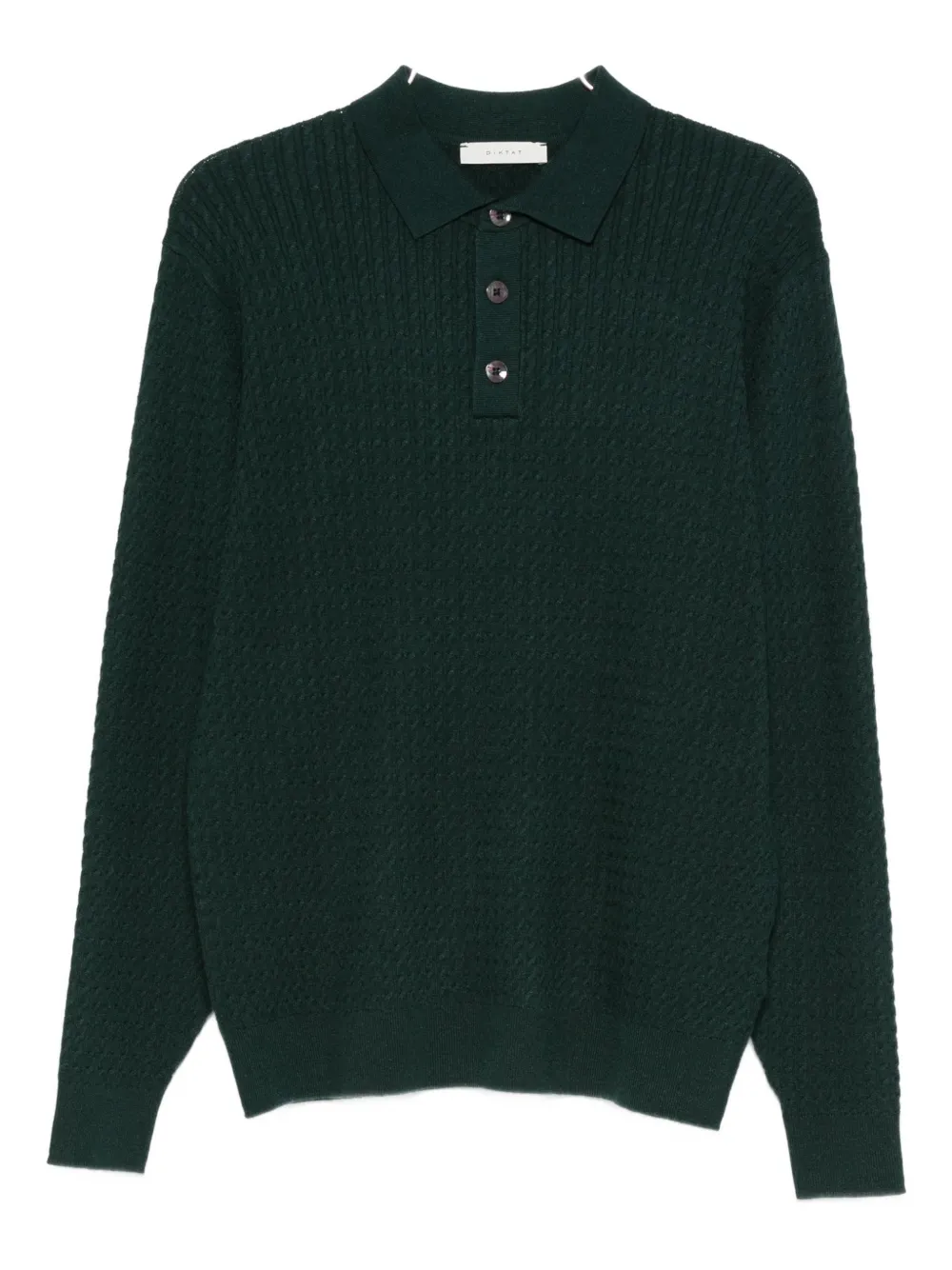 DIKTAT cable-knit polo shirt - Verde