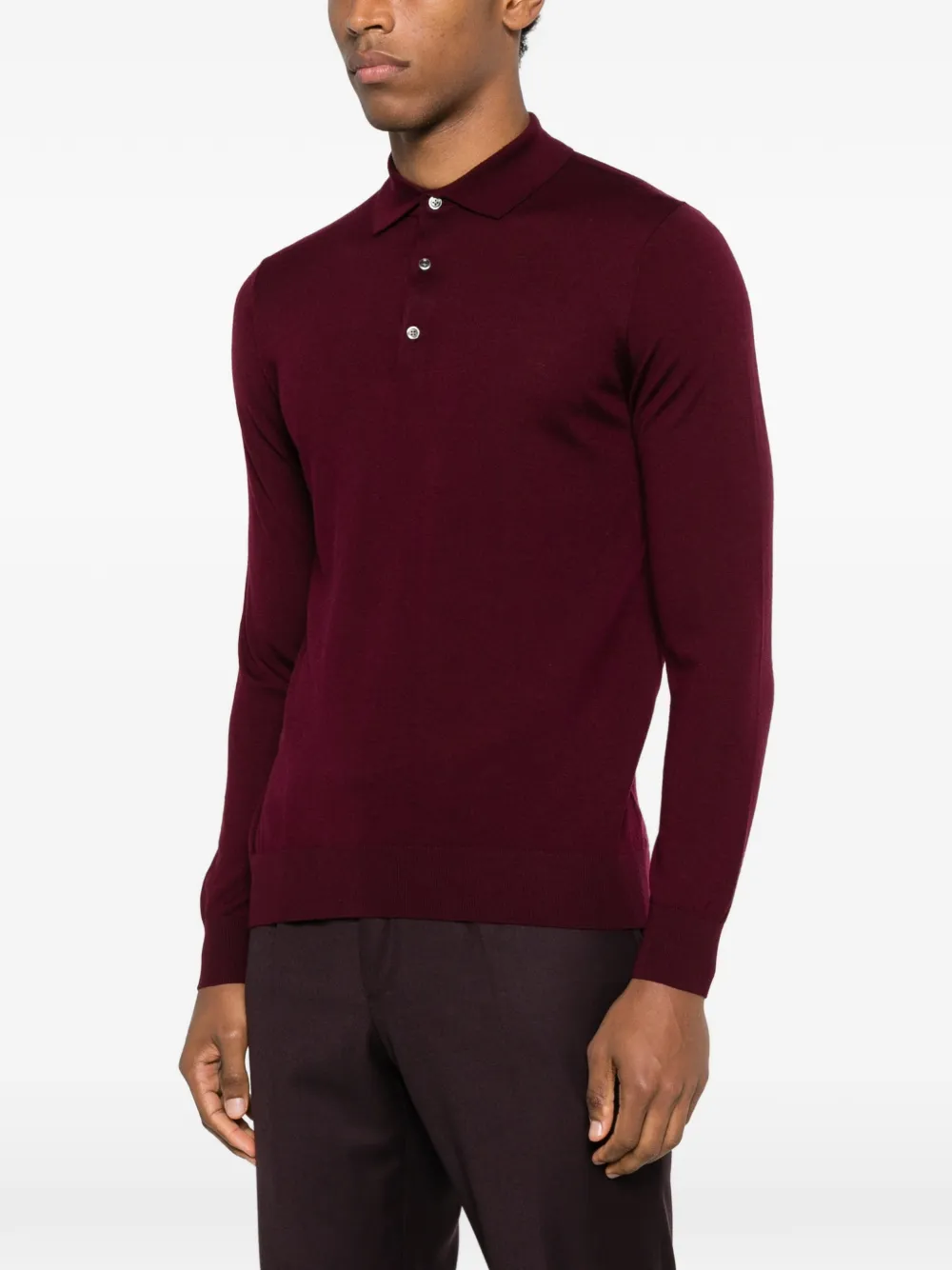 Diktat Long-sleeve Polo Shirt In Brown