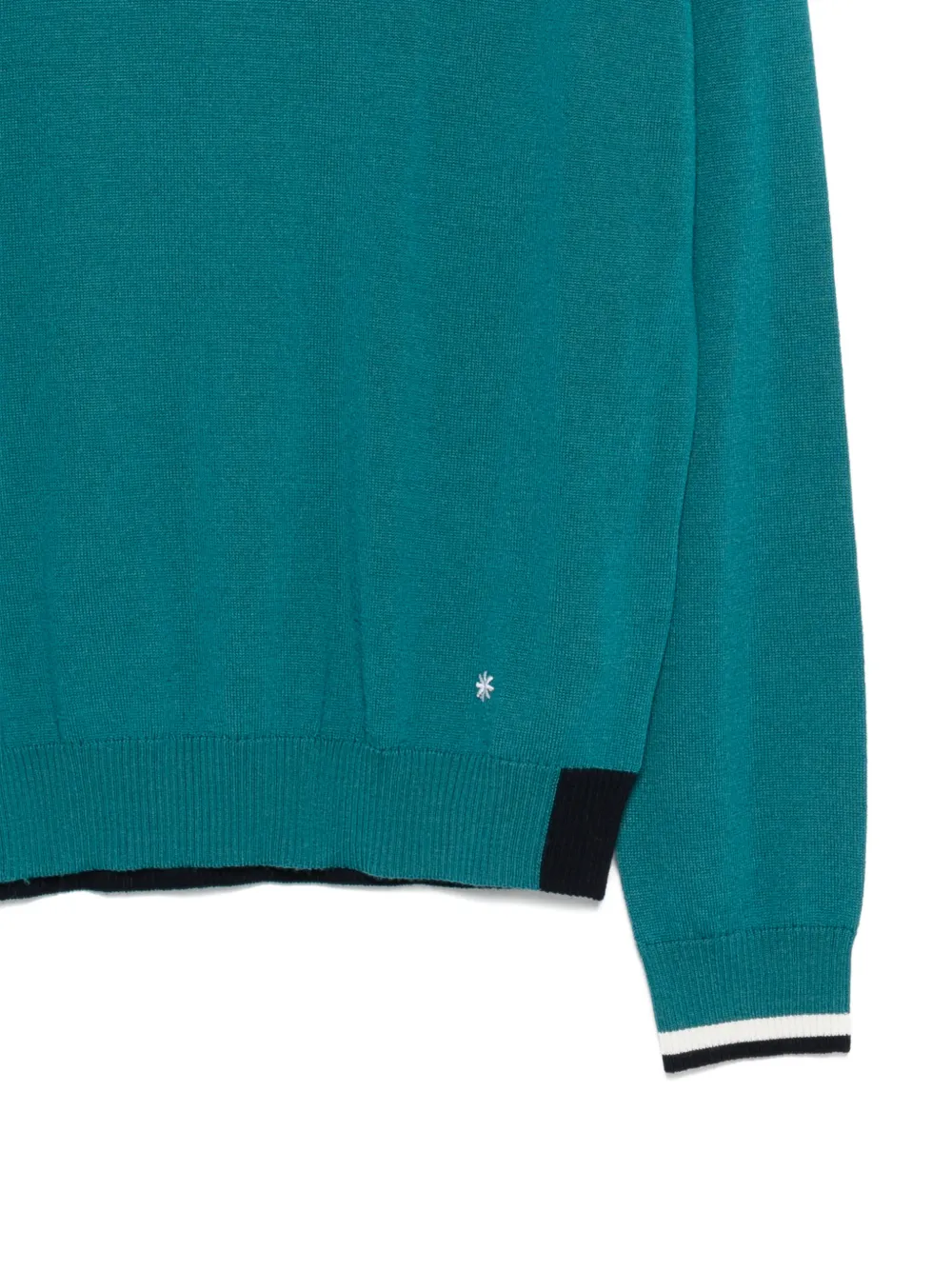 Manuel Ritz Ribbed Crewneck Sweater In Blue