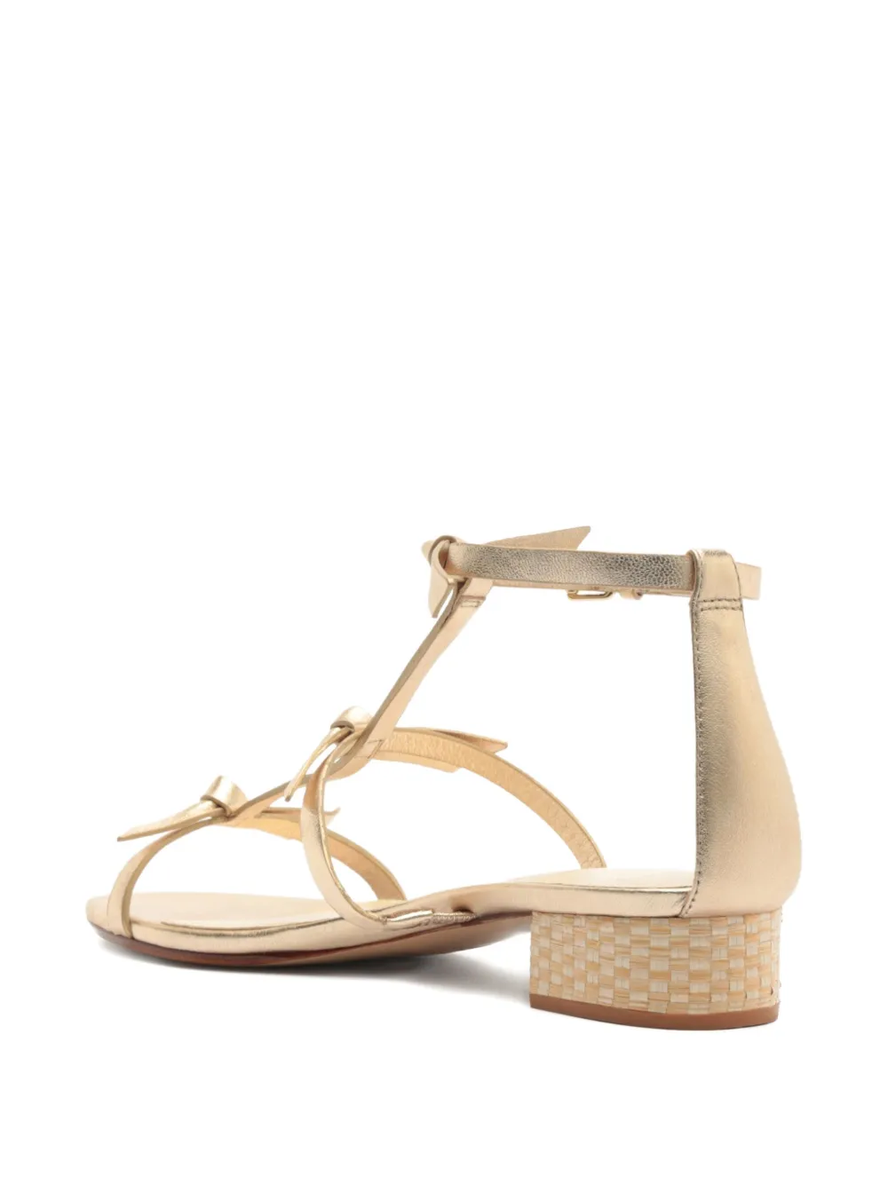 Alexandre Birman 30 mm Slim Lolita sandalen met raffia detail Goud