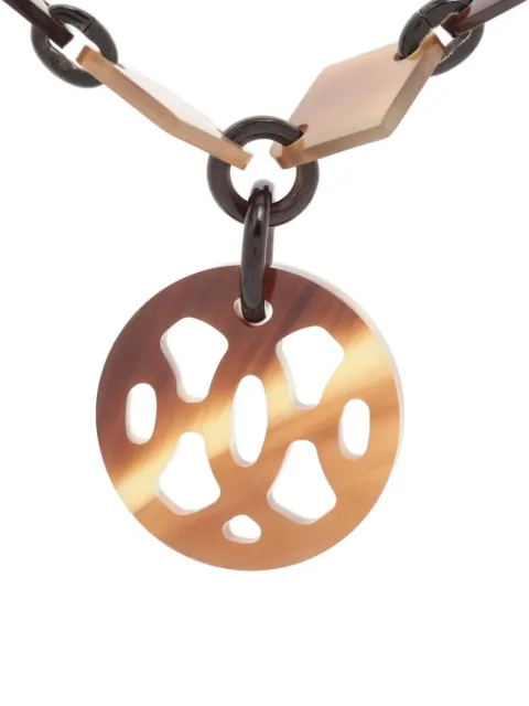 Hermès Pre-Owned 2000-2015 square-chain logo-pendant necklace