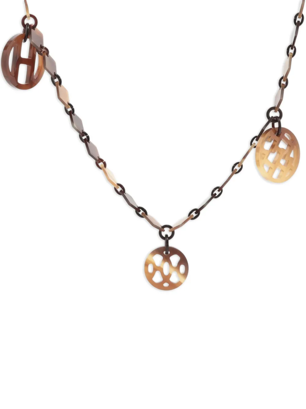 Hermès Pre-Owned collar de cadena cuadrada con dije del logo 2000-2015 | Image 2