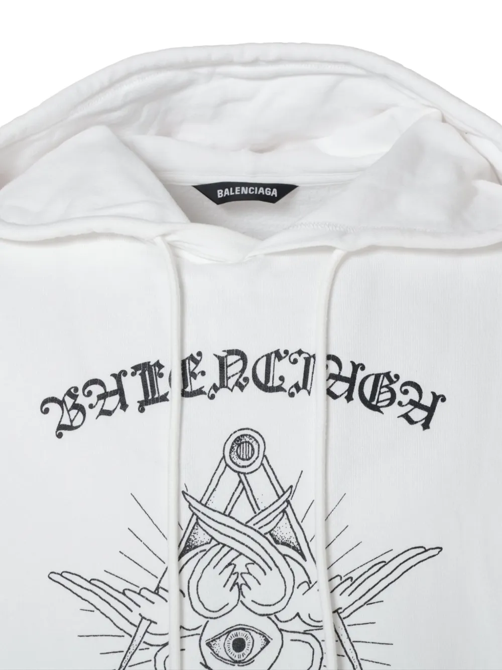 Pre-owned Balenciaga 2020 Logo-print Hoodie In White