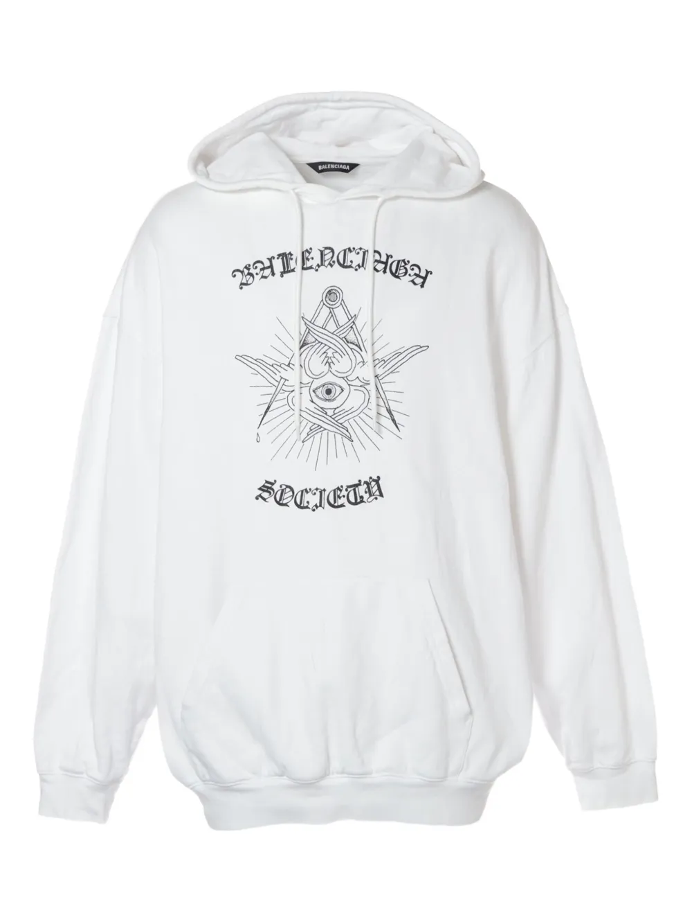 Pre-owned Balenciaga 2020 Logo-print Hoodie In White