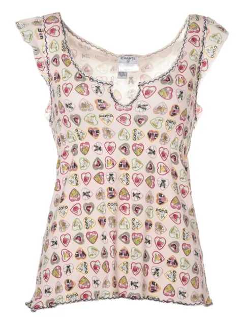 CHANEL Pre-Owned 2006 Valentine heart-print top