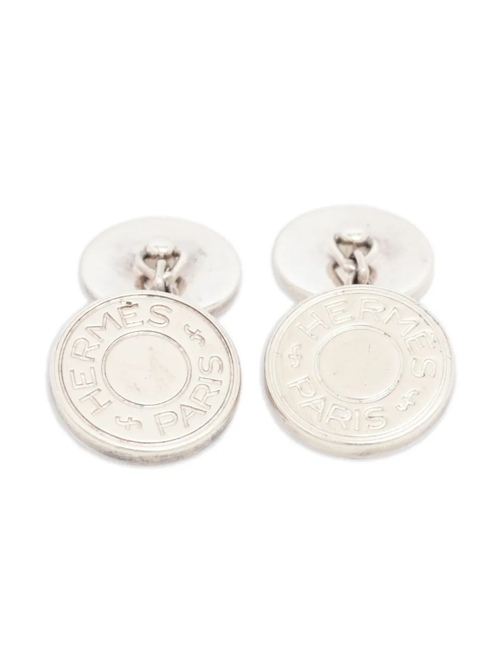 Hermès Pre-Owned puños Sellier con logo grabado 2000-2020 | plateado | Image 1