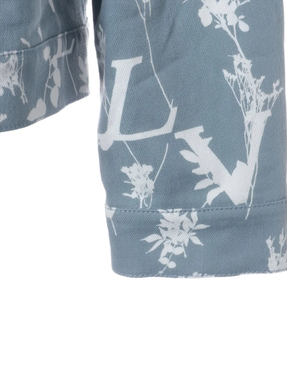 Pre-owned Louis Vuitton 2022 Leaf-print Jacket In Blue