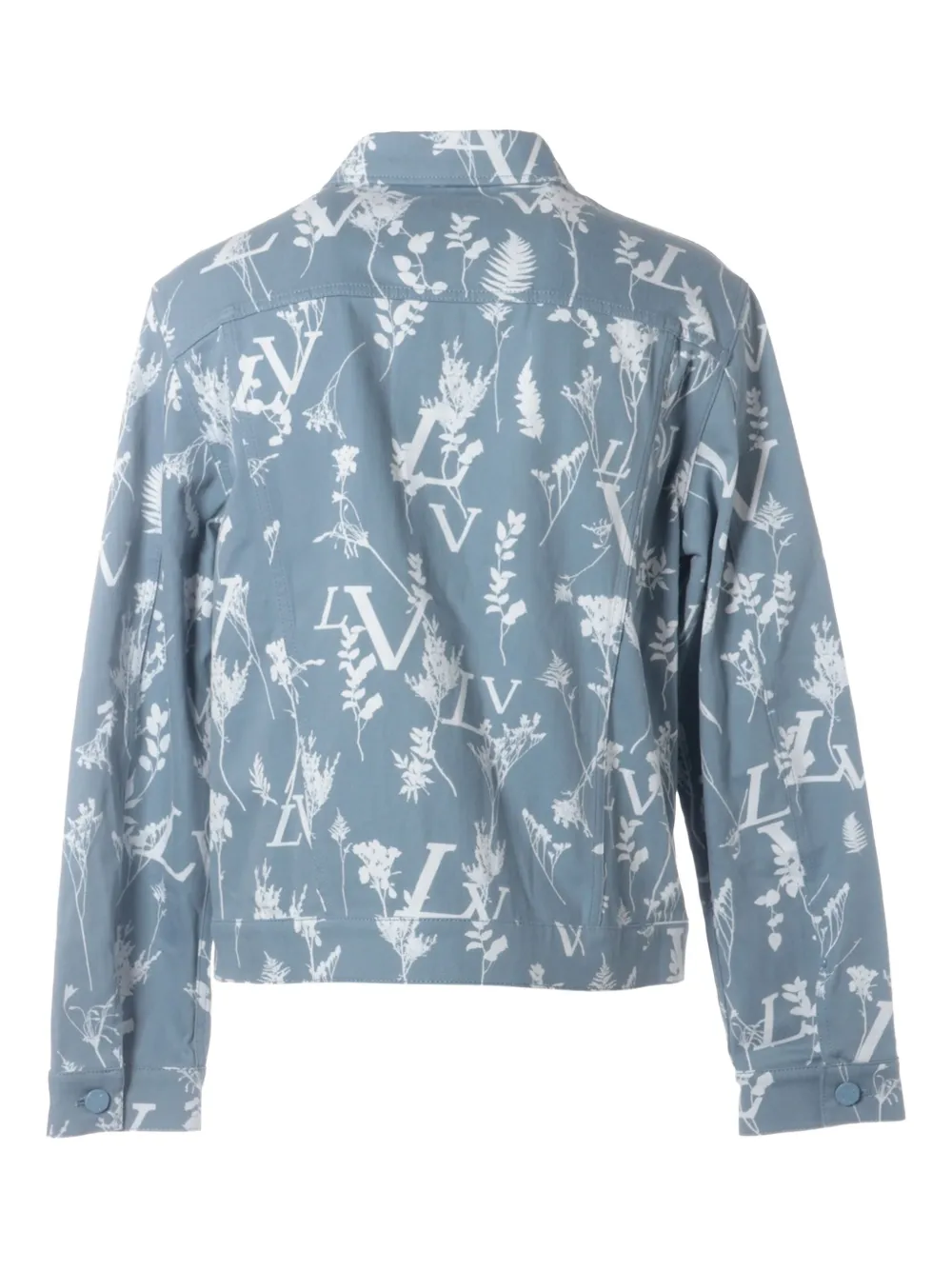Pre-owned Louis Vuitton 2022 Leaf-print Jacket In Blue