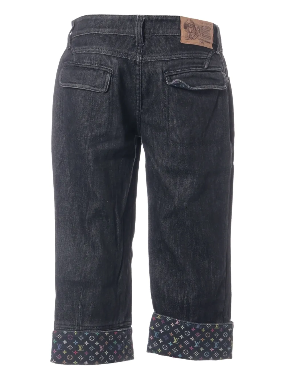 Pre-owned Louis Vuitton 1990-2010 Monogram-print Jeans In Black