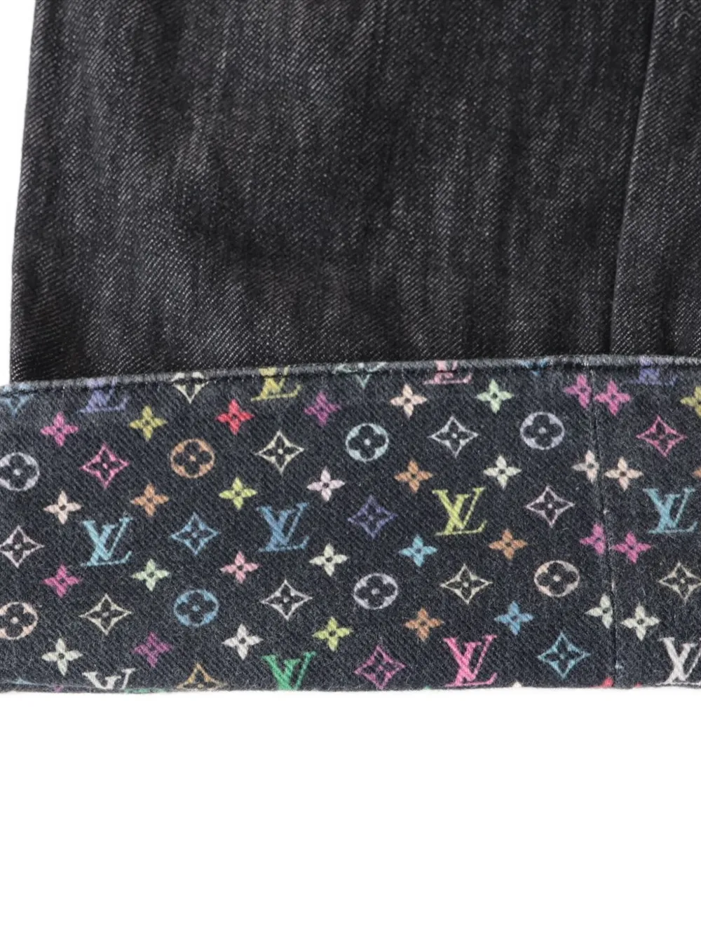 Pre-owned Louis Vuitton 1990-2010 Monogram-print Jeans In Black