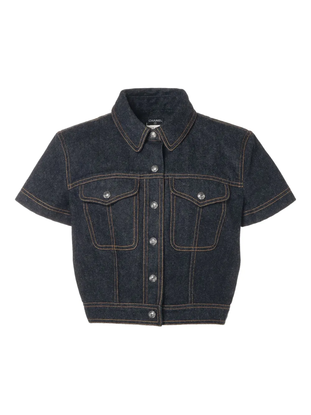CHANEL Pre-Owned 1997 short-sleeve denim top - Blu