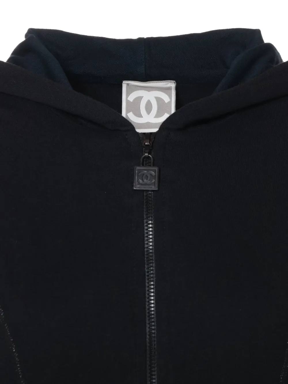 Pre-owned Chanel 2007 Sport Line Cc-logo Hoodie In Black