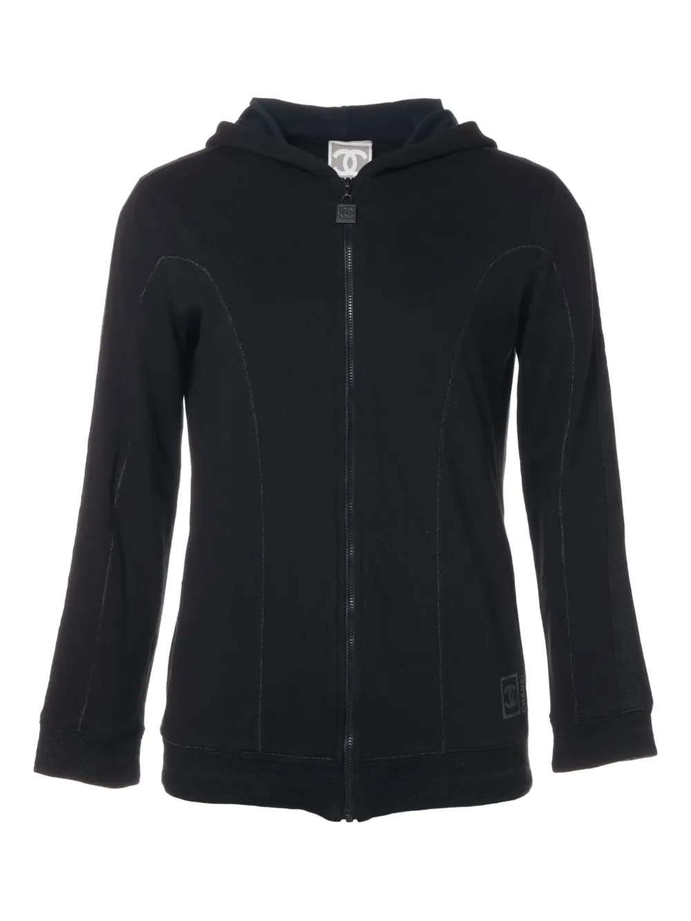 Pre-owned Chanel 2007 Sport Line Cc-logo Hoodie In Black