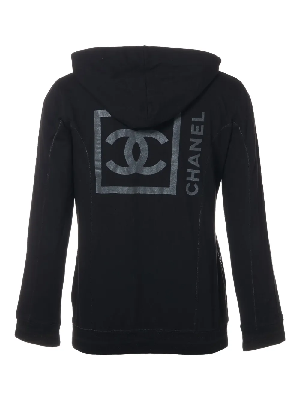 Pre-owned Chanel 2007 Sport Line Cc-logo Hoodie In Black