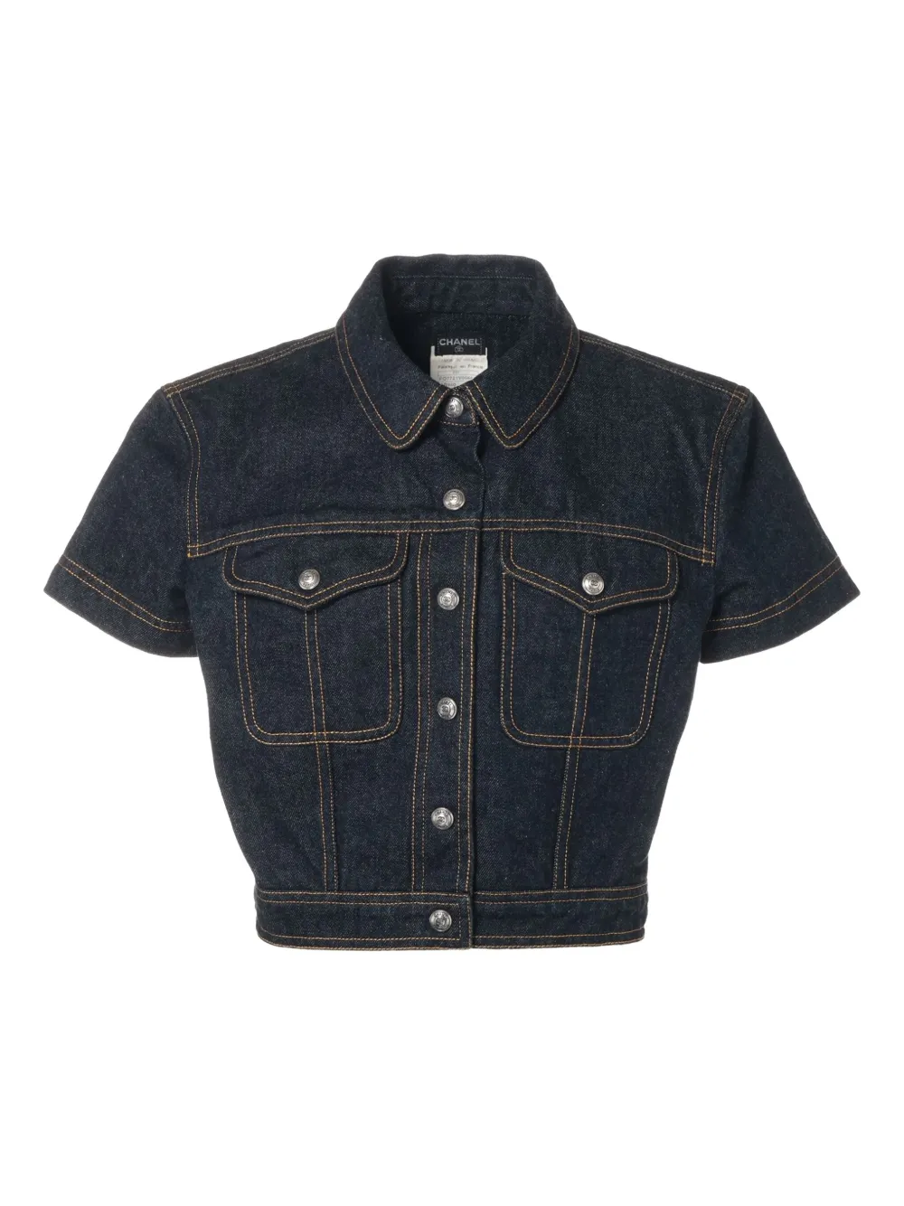 CHANEL Pre-Owned 1997 short-sleeve denim top - Blu