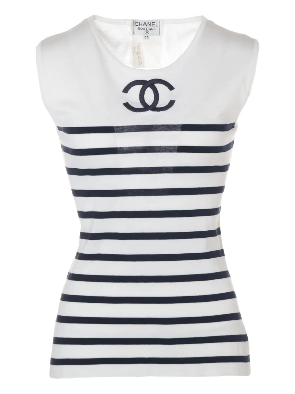 CHANEL Pre-Owned 1995 CC sleeveless top - Bianco
