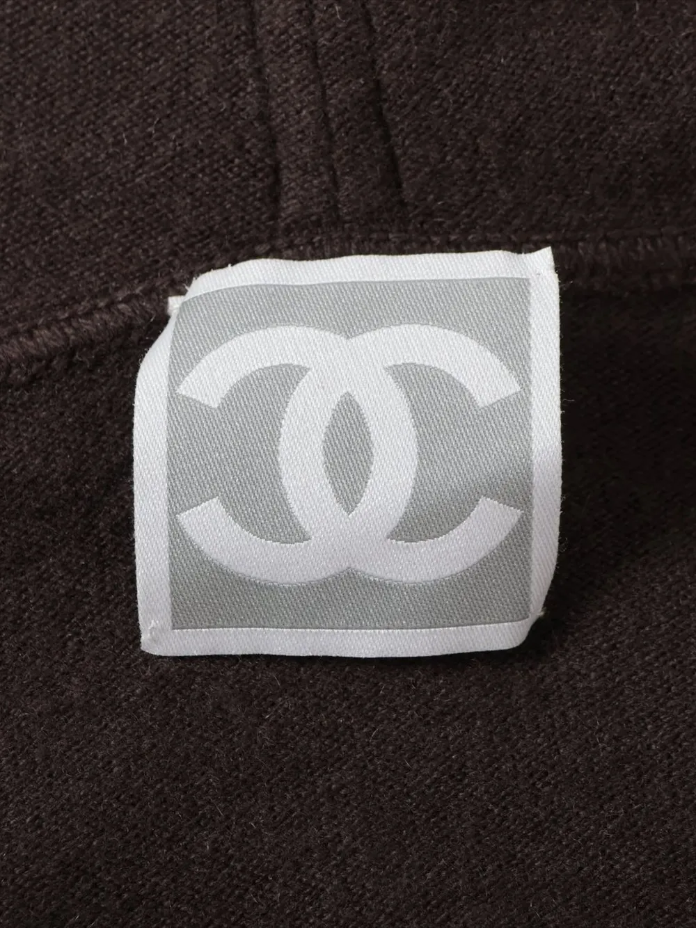 Pre-owned Chanel 2005 Sports Line Knitted Zip-up Hoodie In Brown