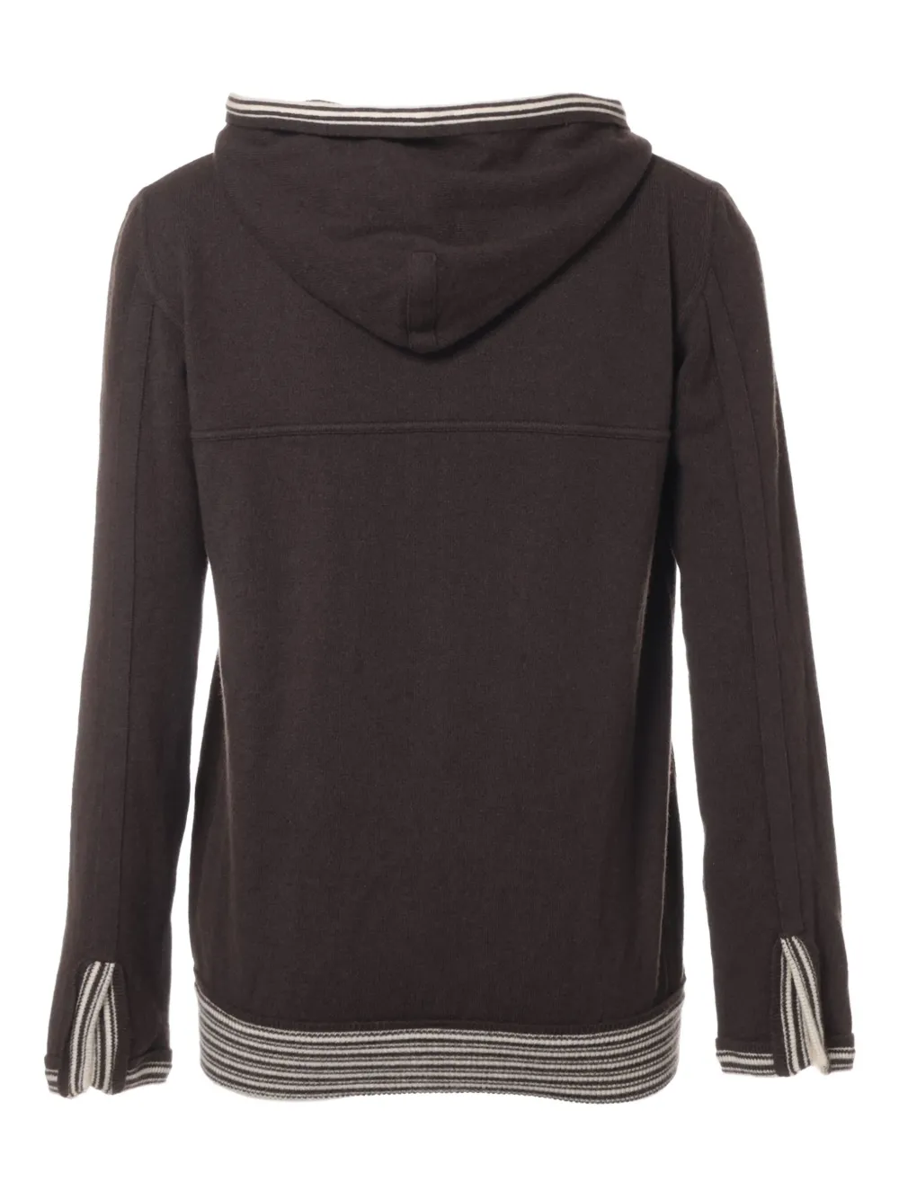 Pre-owned Chanel 2005 Sports Line Knitted Zip-up Hoodie In Brown