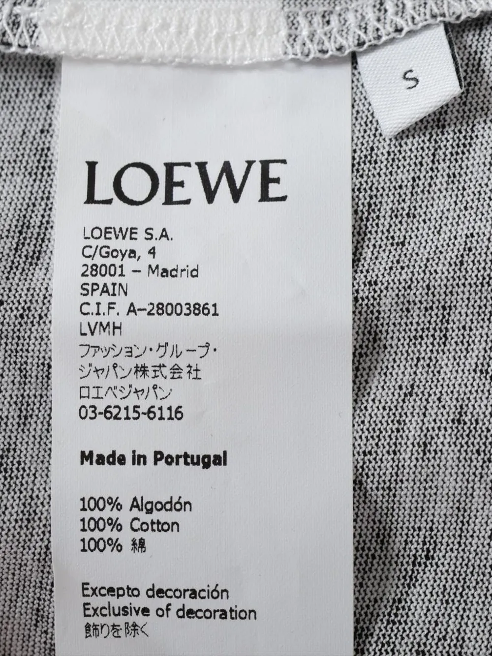 Pre-owned Loewe 2015-2024 Embroidered Striped T-shirt In White