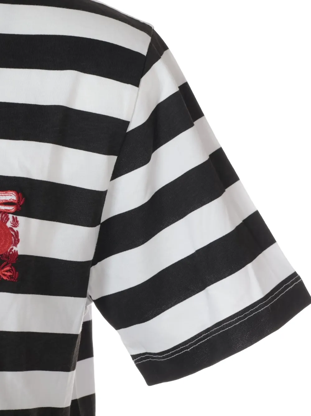 Pre-owned Loewe 2015-2024 Embroidered Striped T-shirt In White