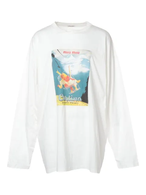 Miu Miu Pre-Owned playera manga larga con estampado Ski 2021