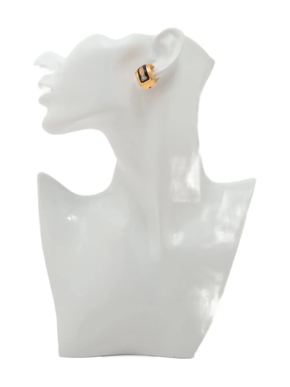 Pre-owned Hermes 1980-2000s Logo Clip-on Earrings In Gold