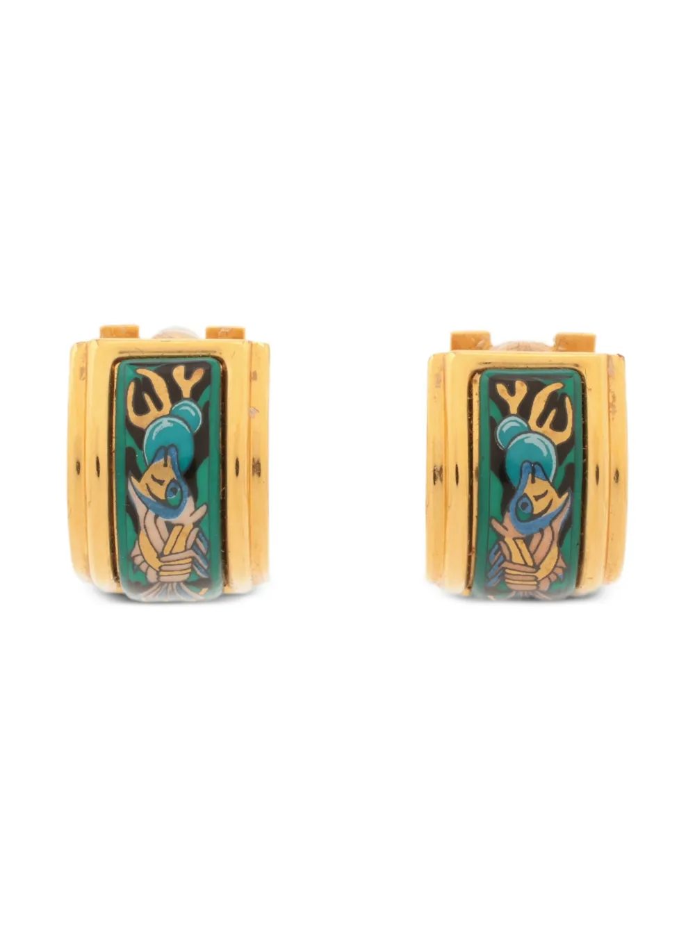 Hermès Pre-Owned aretes de clip con logo | dorado | Image 1