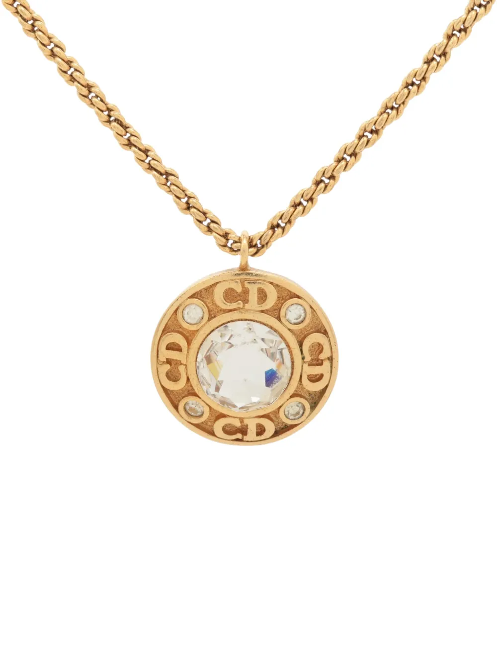 Christian Dior Pre-Owned 1990s logo-pendant necklace - Oro