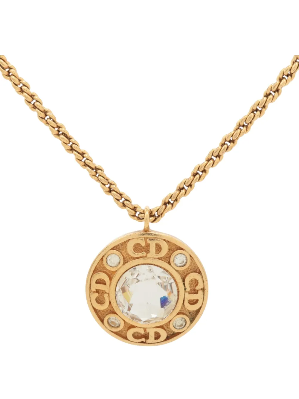 Christian Dior Pre-Owned 1990s ロゴペンダント ネックレス - ゴールドトーン Christian Dior Pre-Owned 1990s ロゴペンダント ネックレス - ゴールドトーン