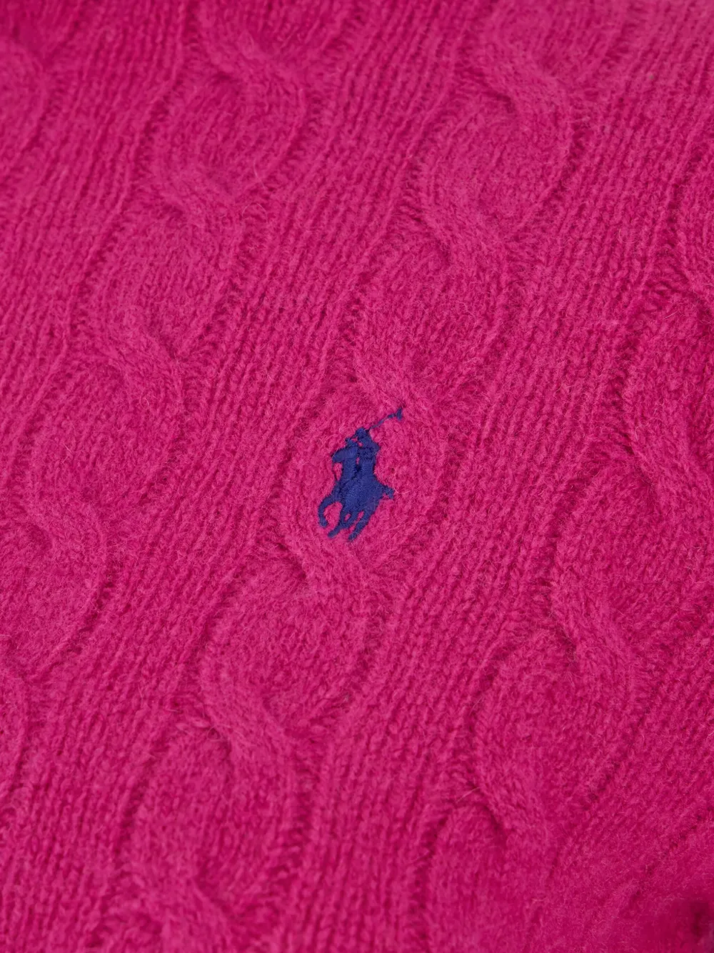 Polo Ralph Lauren Polo Pony-motif Cable-knit Sweater In Pink