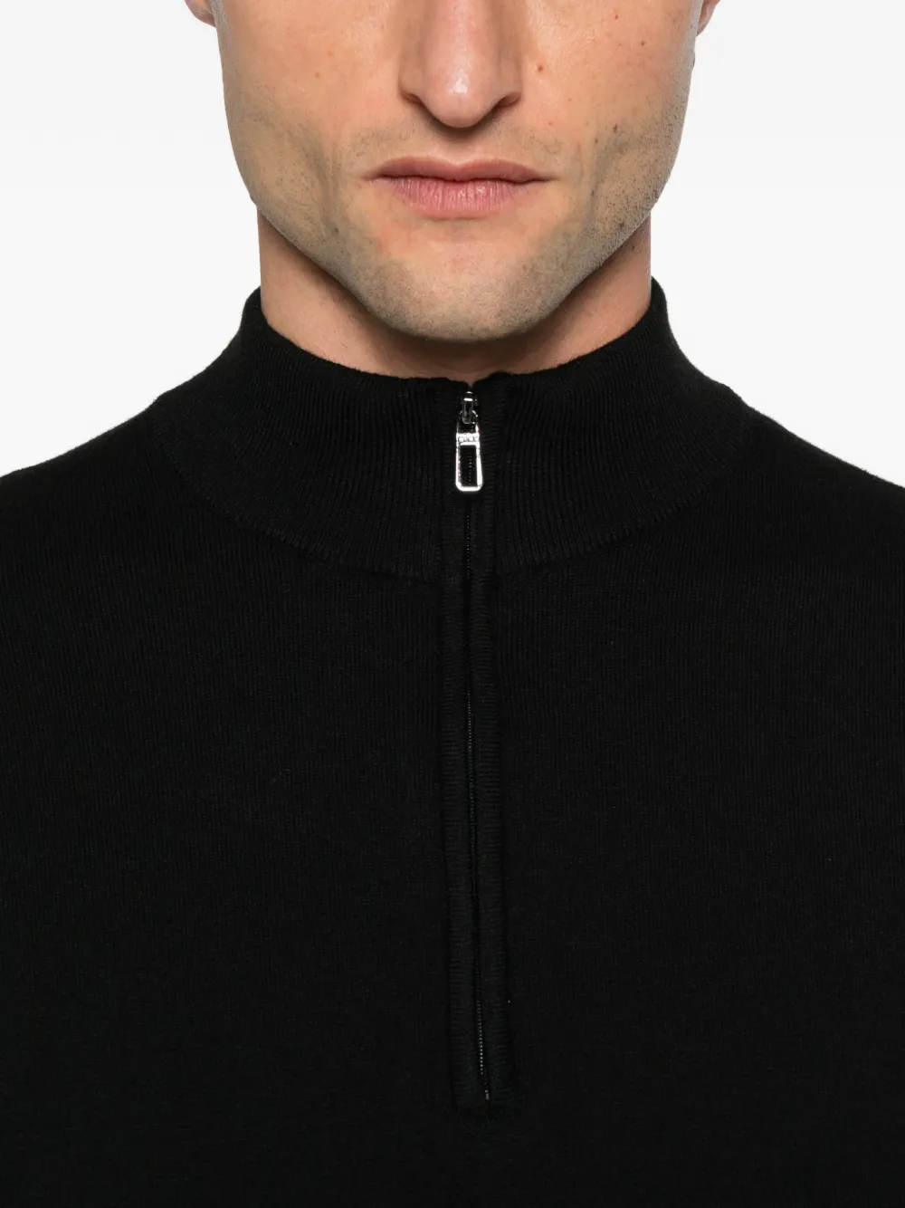 Diktat Zip Turtleneck Sweater In Black