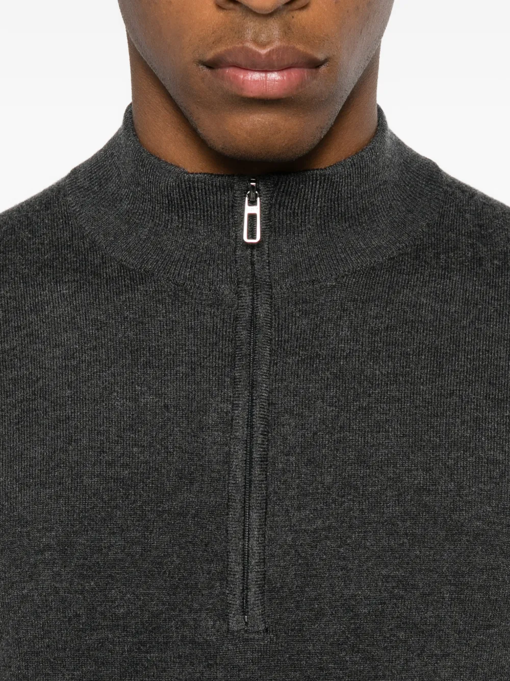 Diktat Half-zip Sweater In Gray
