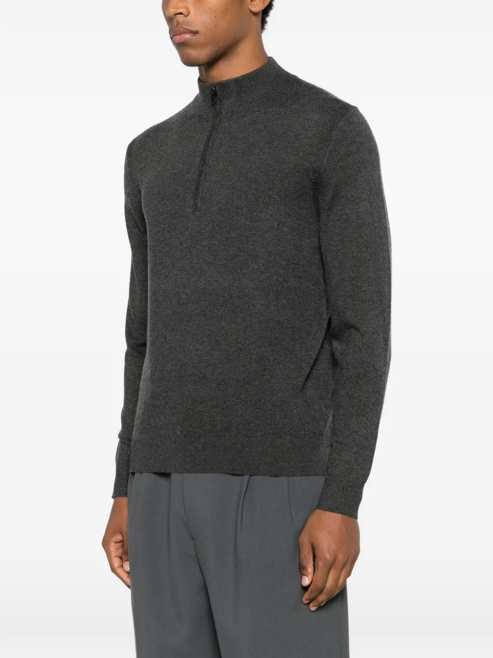 Diktat Half-zip Sweater In Gray