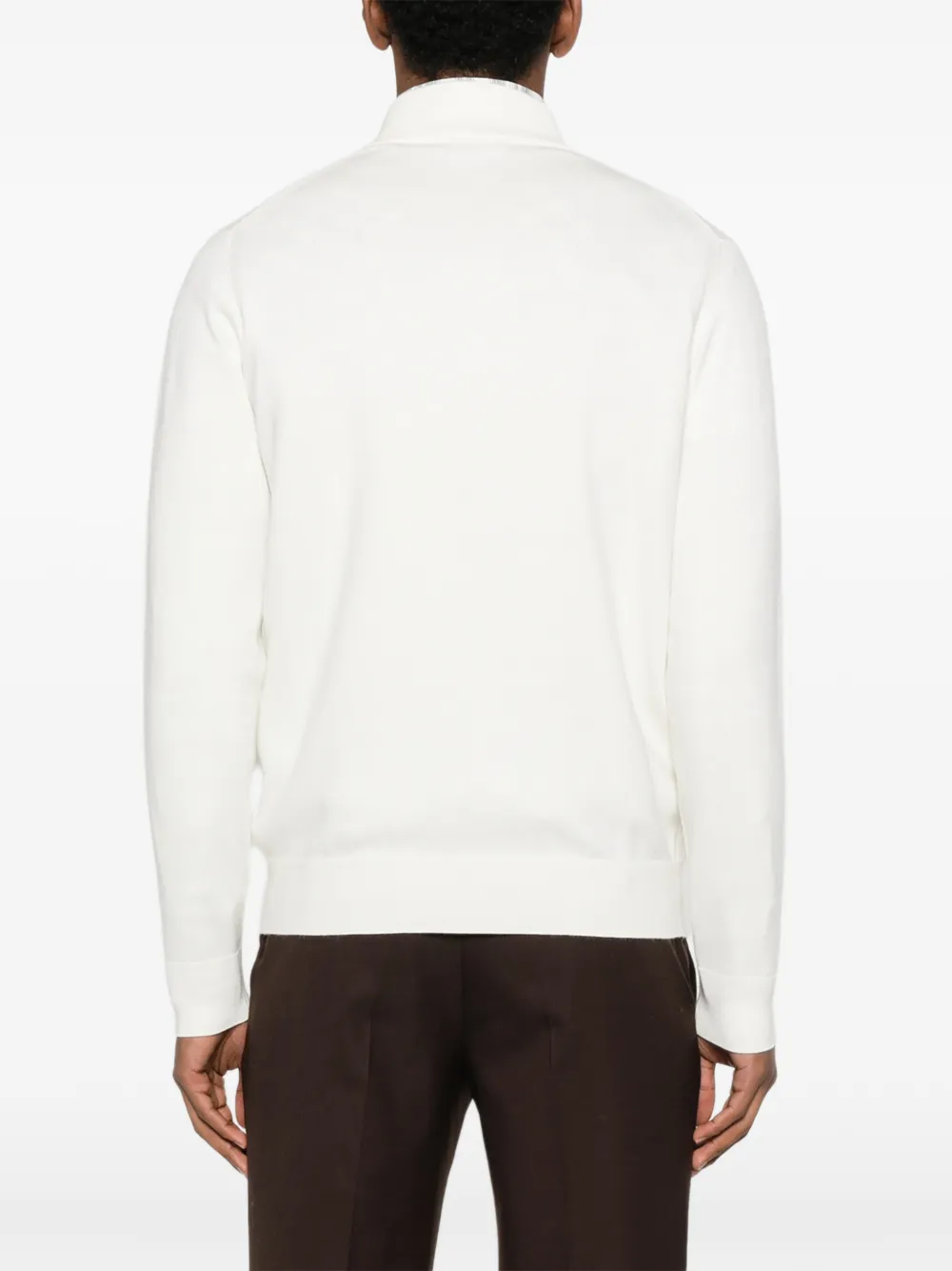 Diktat Zip-up Sweater In White