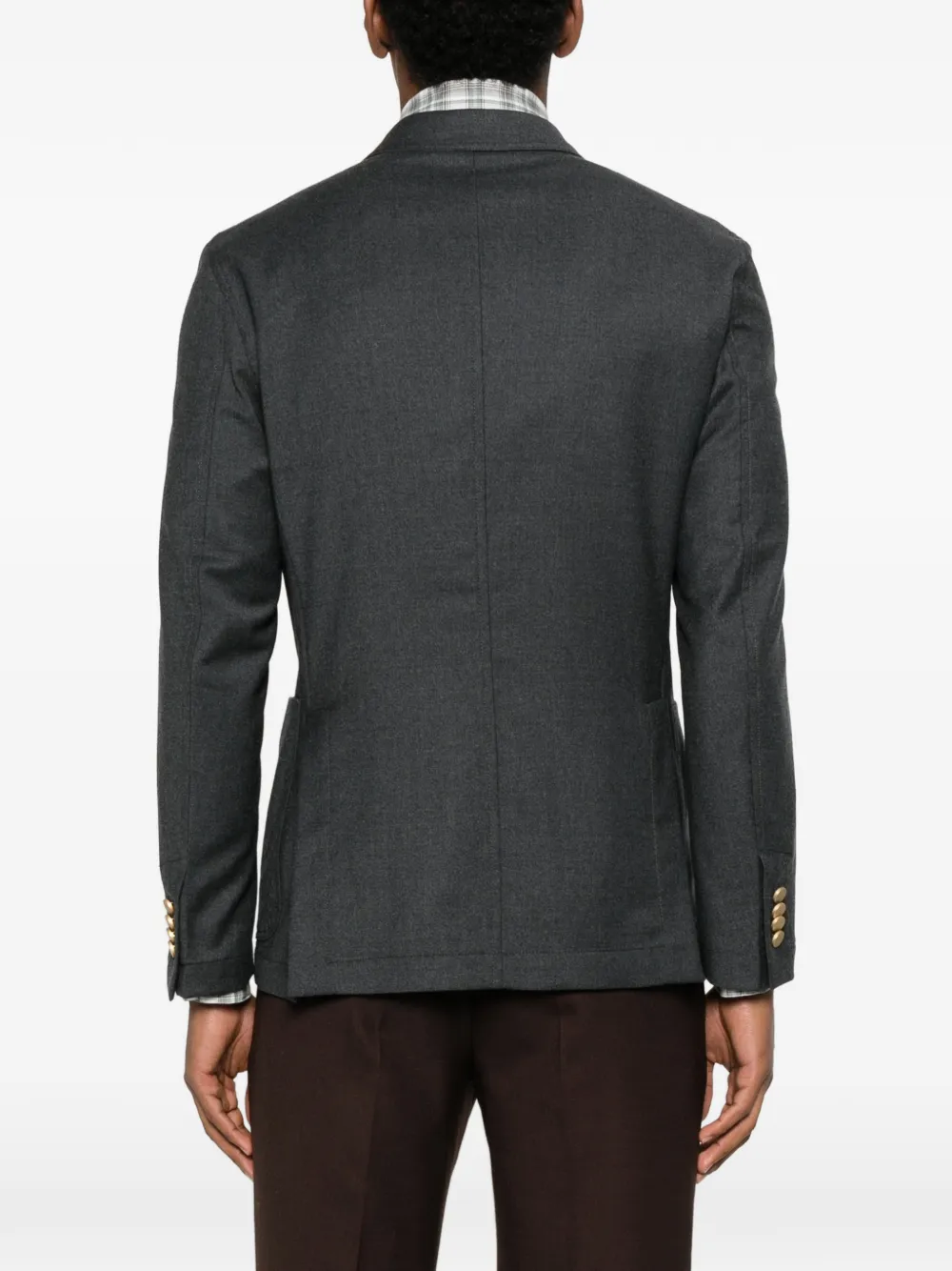Manuel Ritz Double-breasted Button Jacket In Gray