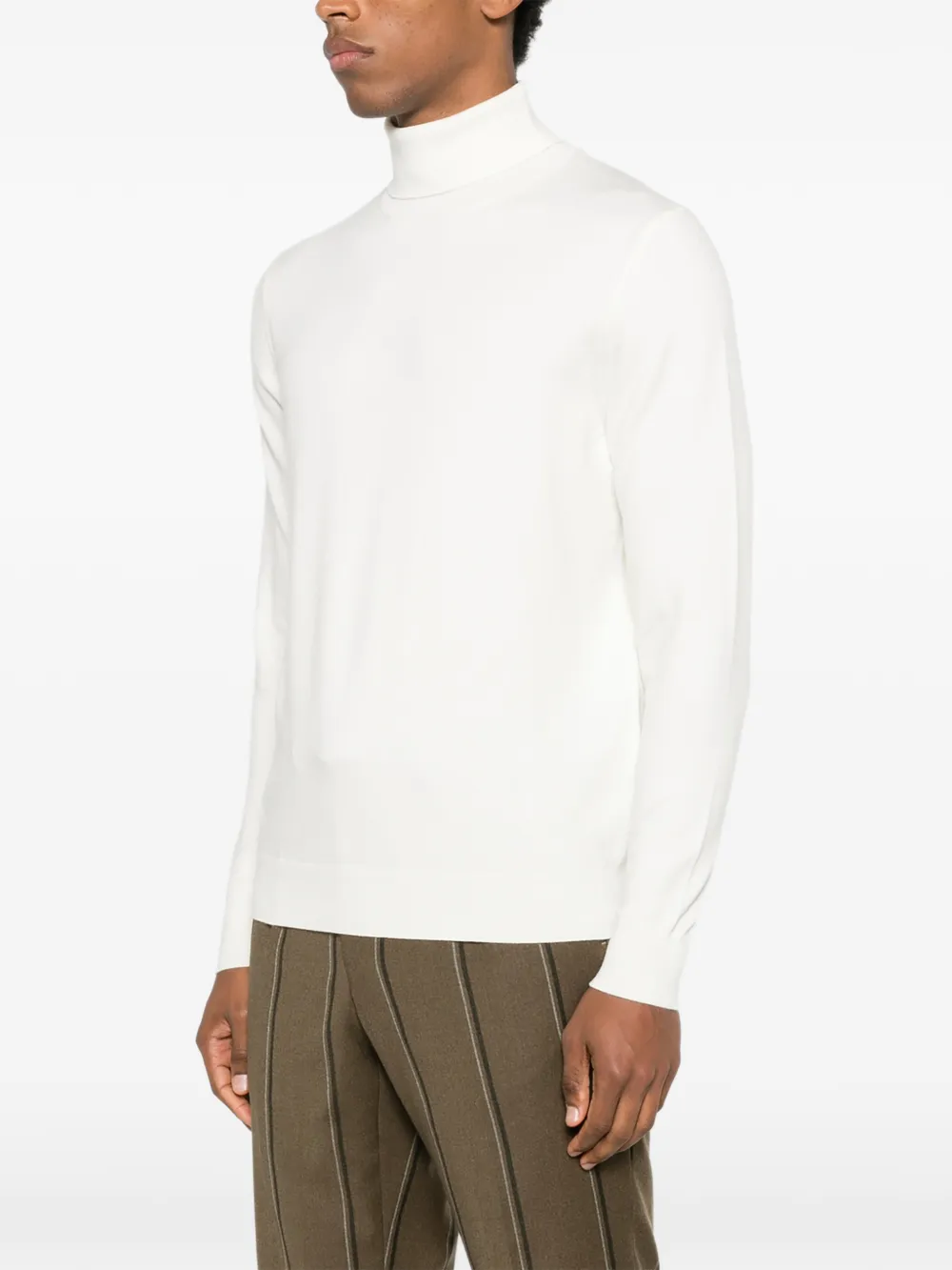 Diktat Roll-neck Sweater In White