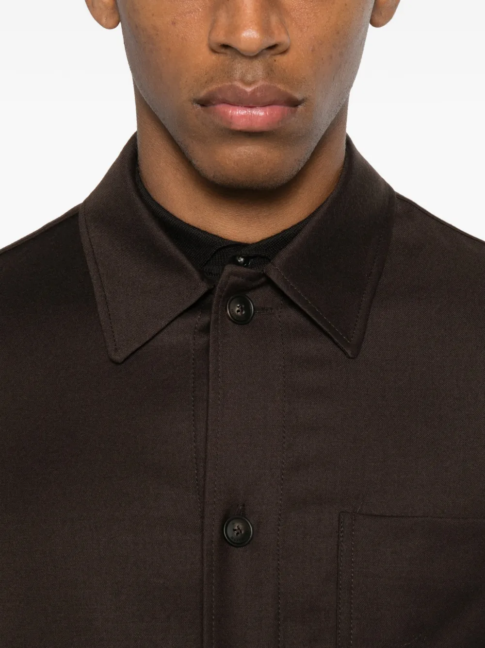 Manuel Ritz Patch-pocket Shirt Jacket In Brown