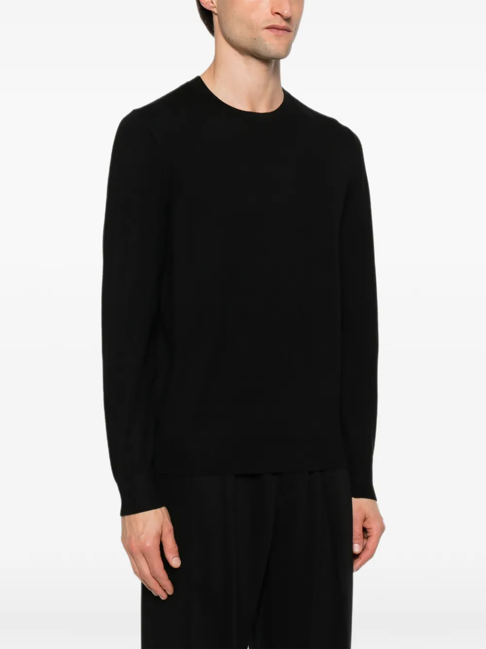 Diktat Crew-neck Long-sleeve Sweater In Black
