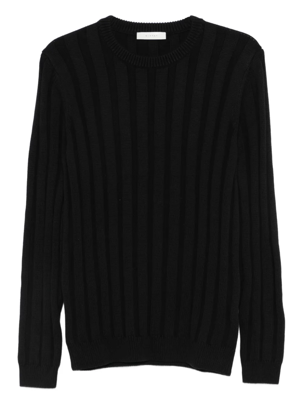 Diktat Ribbed Crew-neck Sweater In Black