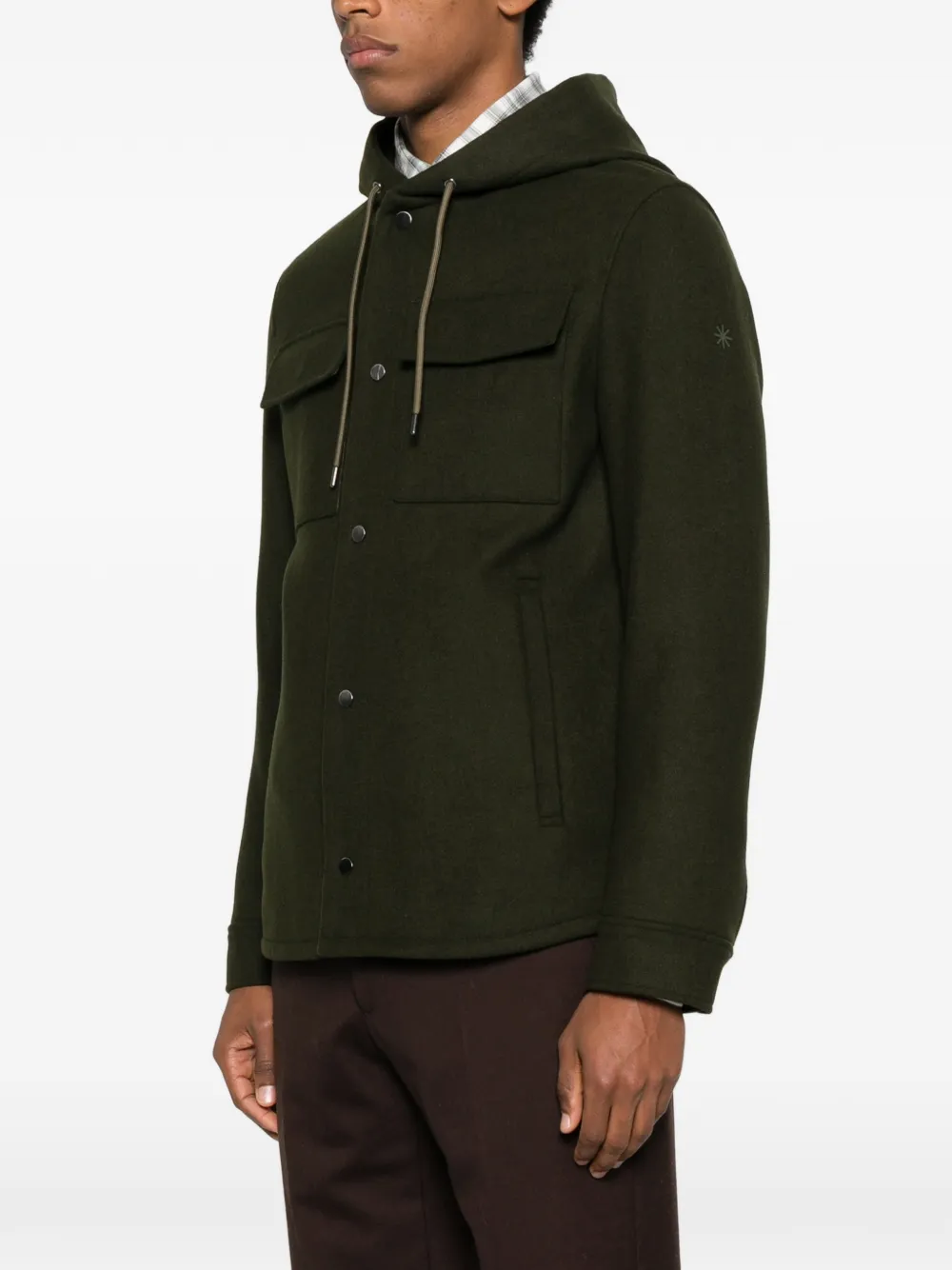 Manuel Ritz Hooded Pocket Jacket In Green