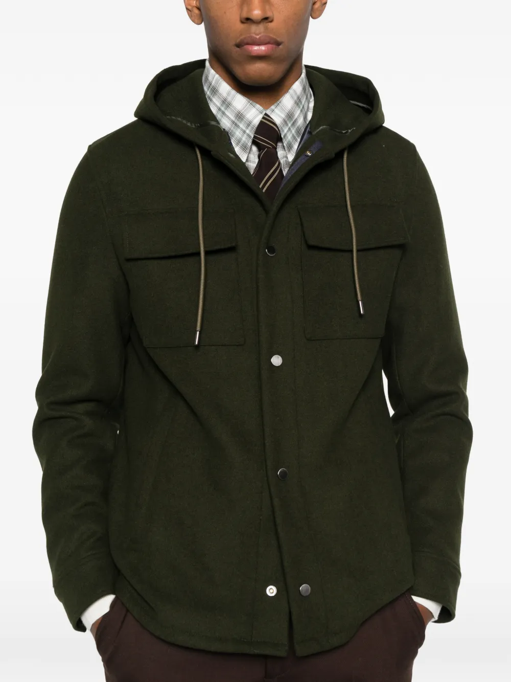 Manuel Ritz Hooded Pocket Jacket In Green