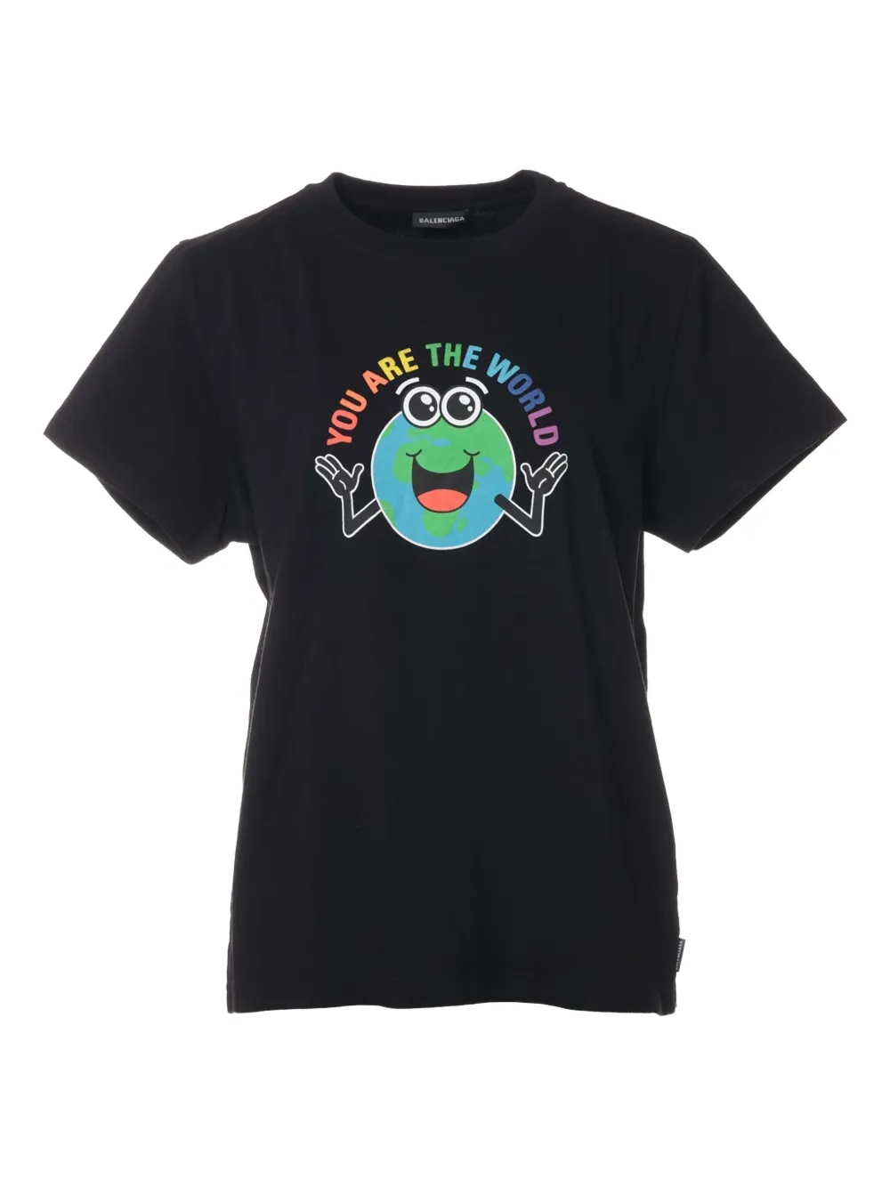 Pre-owned Balenciaga 2019 World-print T-shirt In Black