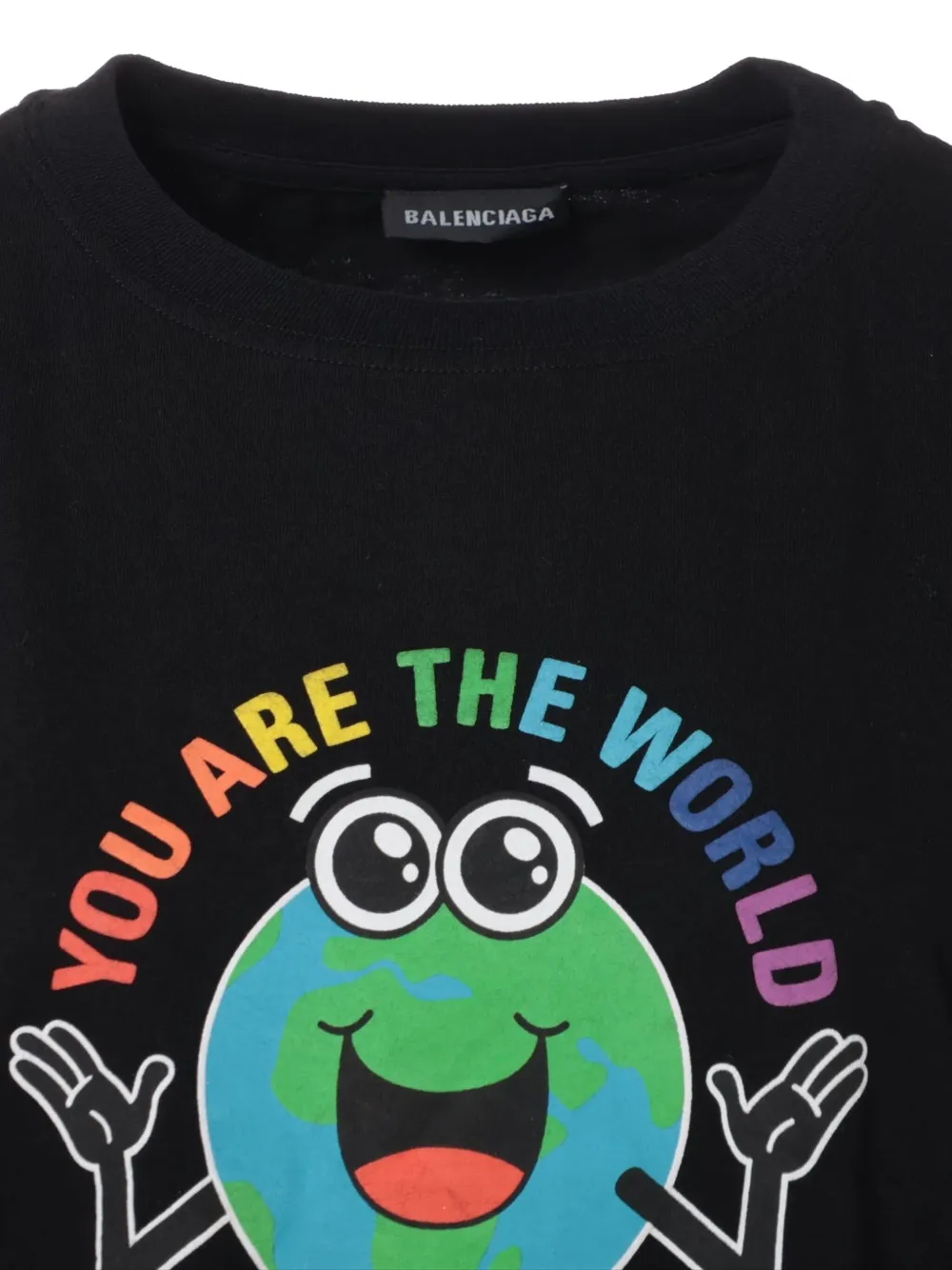 Pre-owned Balenciaga 2019 World-print T-shirt In Black