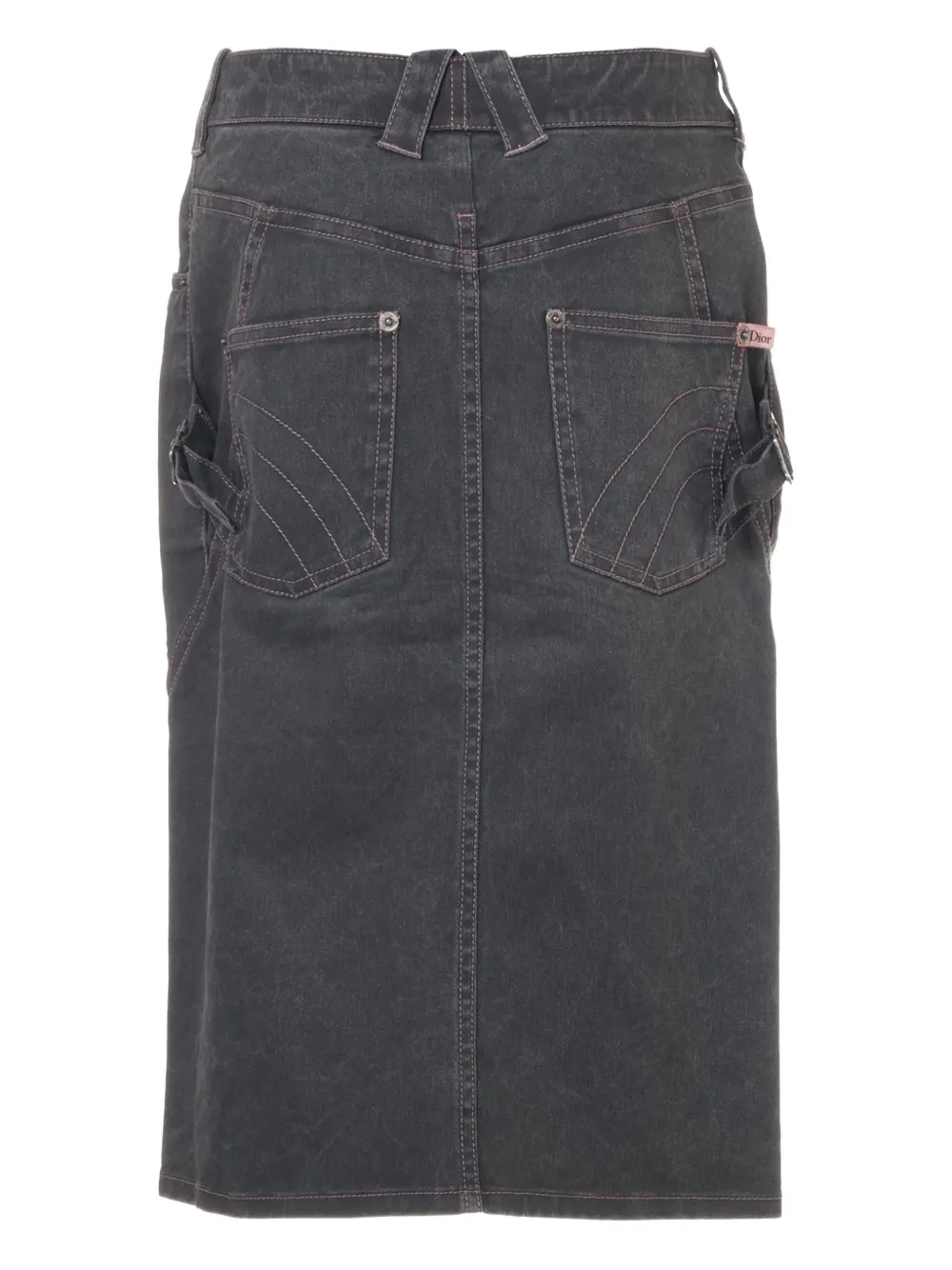 Christian Dior Pre-Owned 2003 denim midi-rok - Grijs