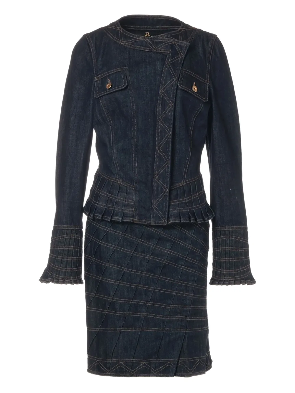 Pre-owned Gucci 2003 Denim Suit In Blue