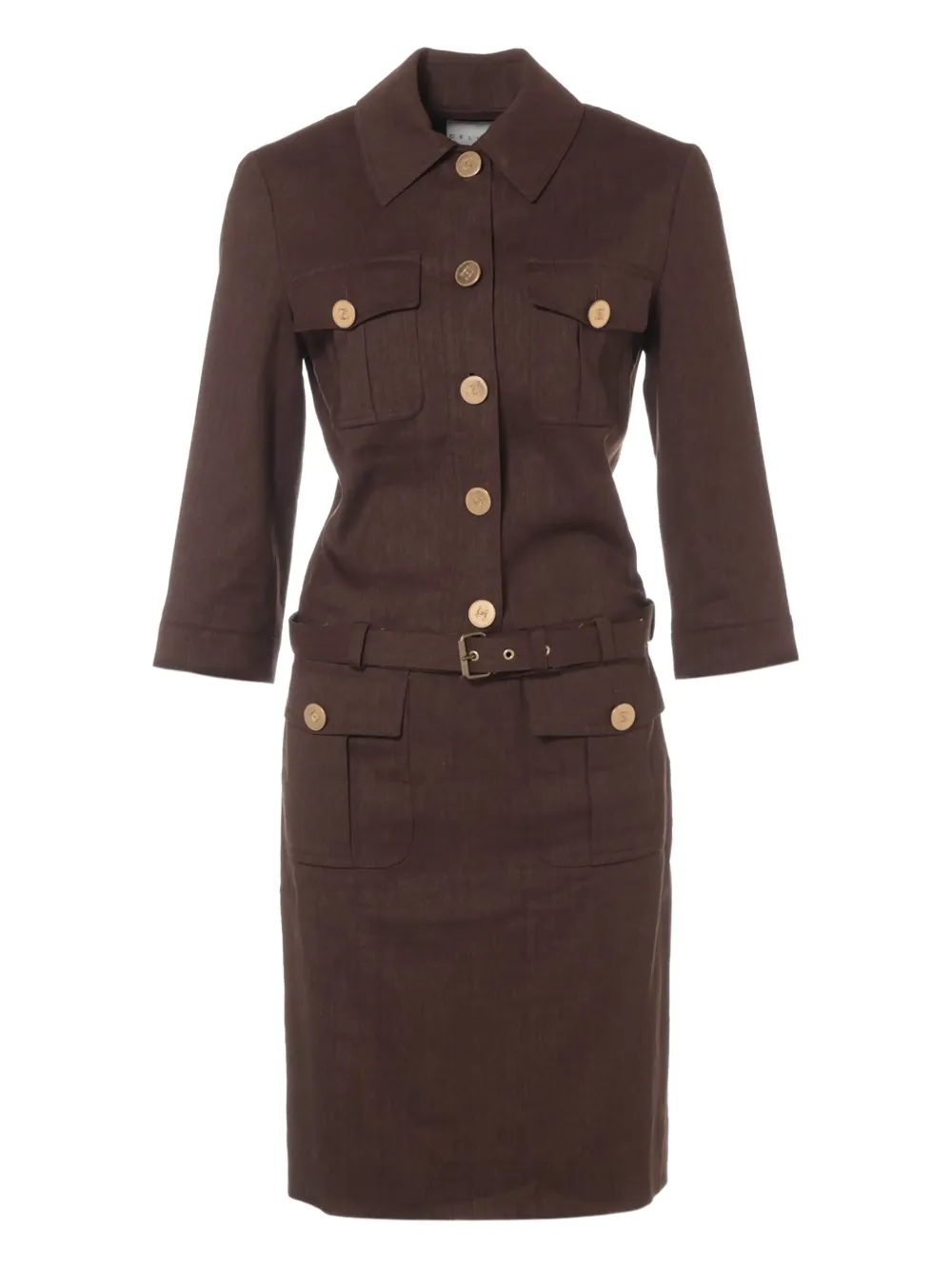 Pre-owned Celine 2000-2015 Triomphe-buttons Suit In Brown